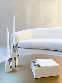 Mother Of Pearl Marble Candle Holder