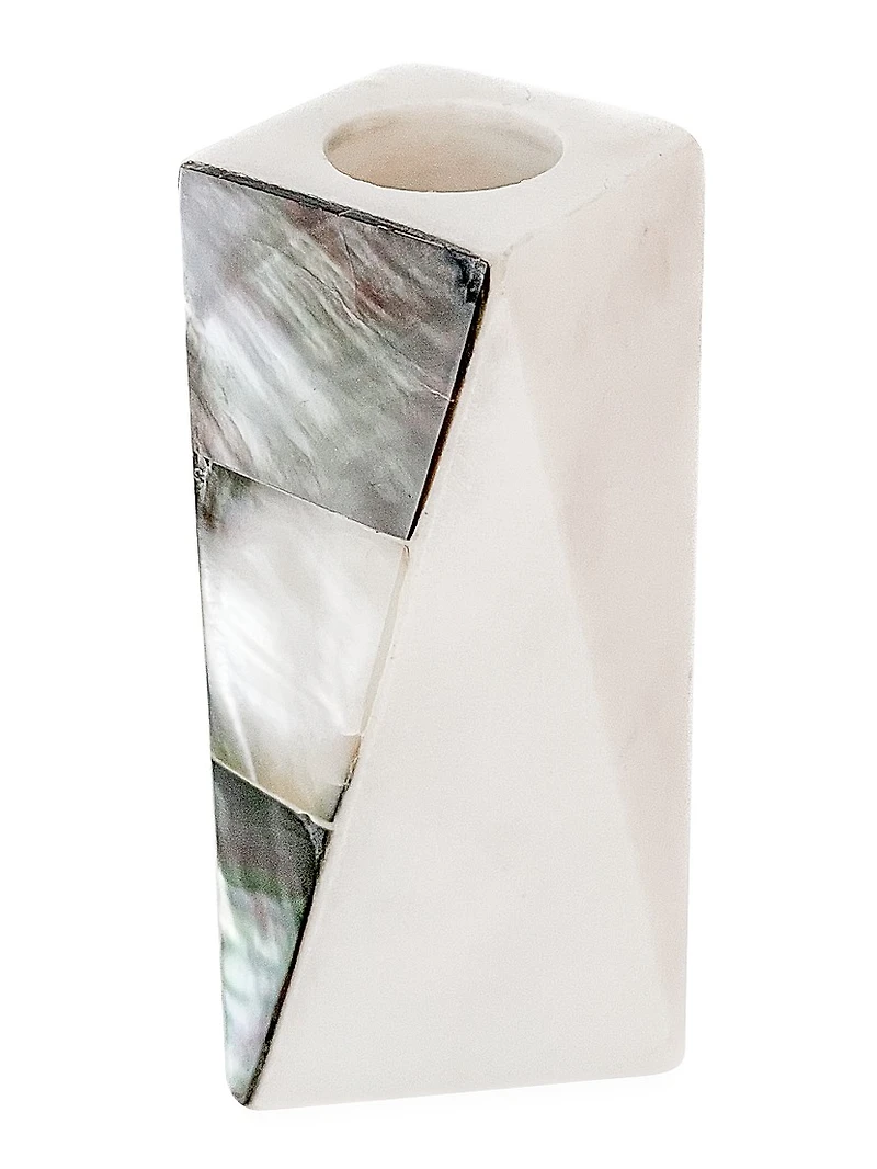 Mother Of Pearl Marble Candle Holder