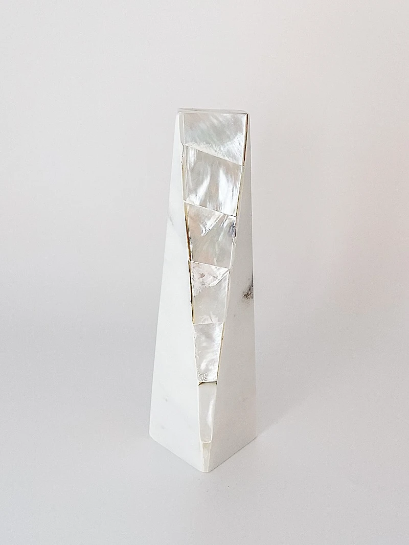 Mother-Of-Pearl Marble Candle Holder