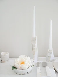 Mother-Of-Pearl Marble Candle Holder