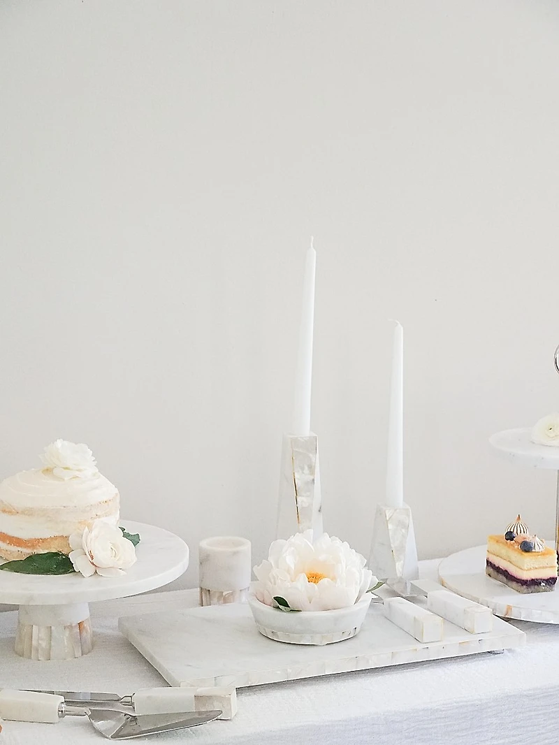 Mother-Of-Pearl Marble Candle Holder