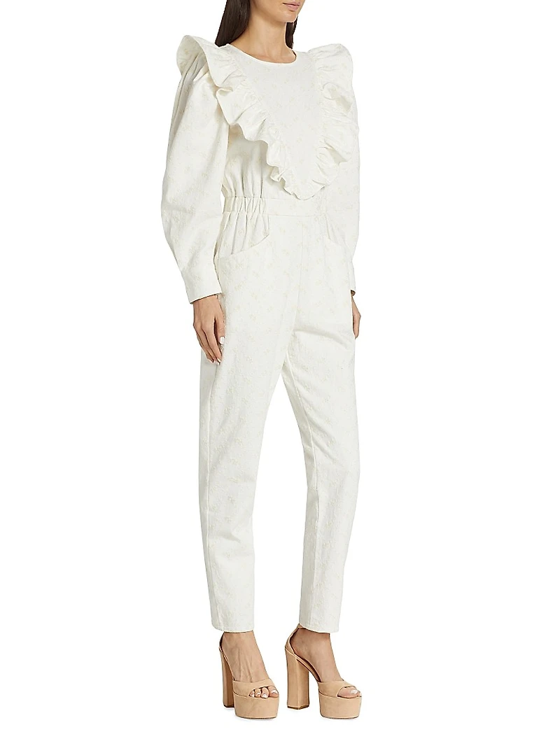 Emmie Embroidered Ruffle Romper