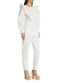 Emmie Embroidered Ruffle Romper