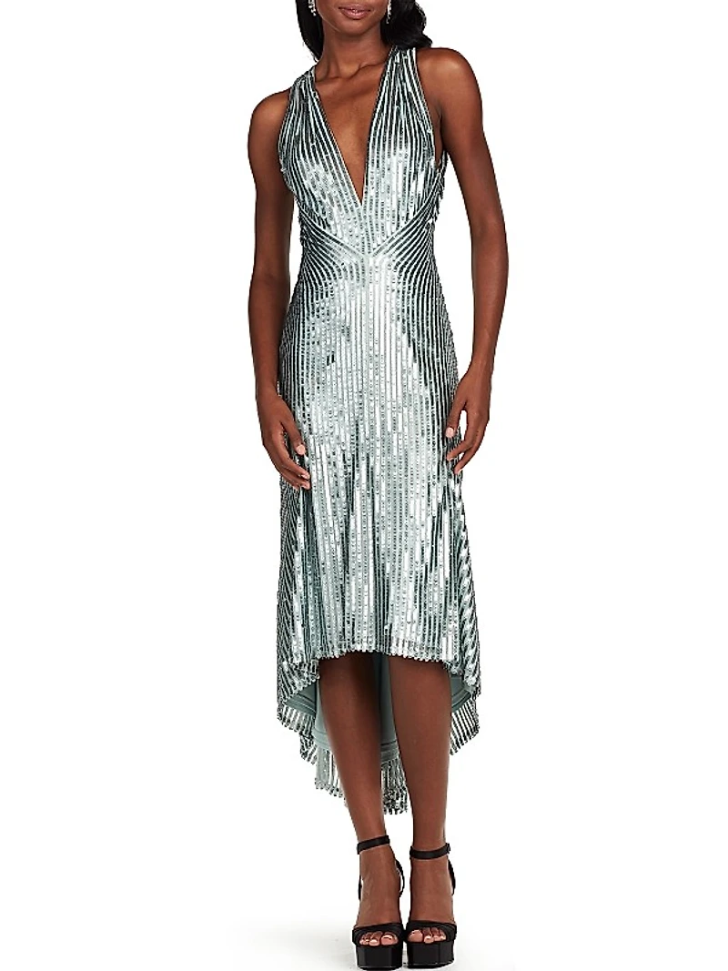 Sleeveless Sequin Midi-Dress