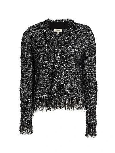 Knit Fringe-Trim Cardigan