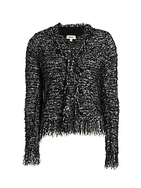 Knit Fringe-Trim Cardigan