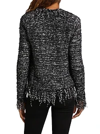 Knit Fringe-Trim Cardigan