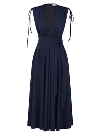 Cobey Stretch-Jersey Drawstring Midi-Dress