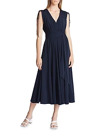 Cobey Stretch-Jersey Drawstring Midi-Dress