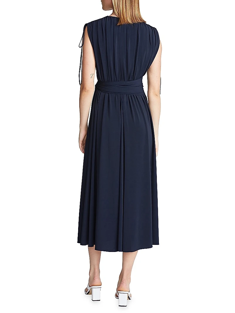 Cobey Stretch-Jersey Drawstring Midi-Dress