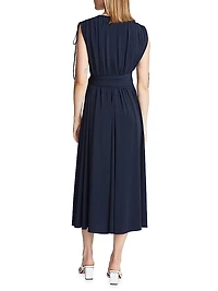 Cobey Stretch-Jersey Drawstring Midi-Dress