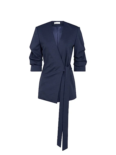 Bexley Wool-Blend Self-Tie Wrap Jacket