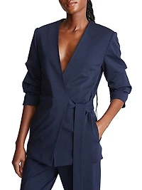 Bexley Wool-Blend Self-Tie Wrap Jacket