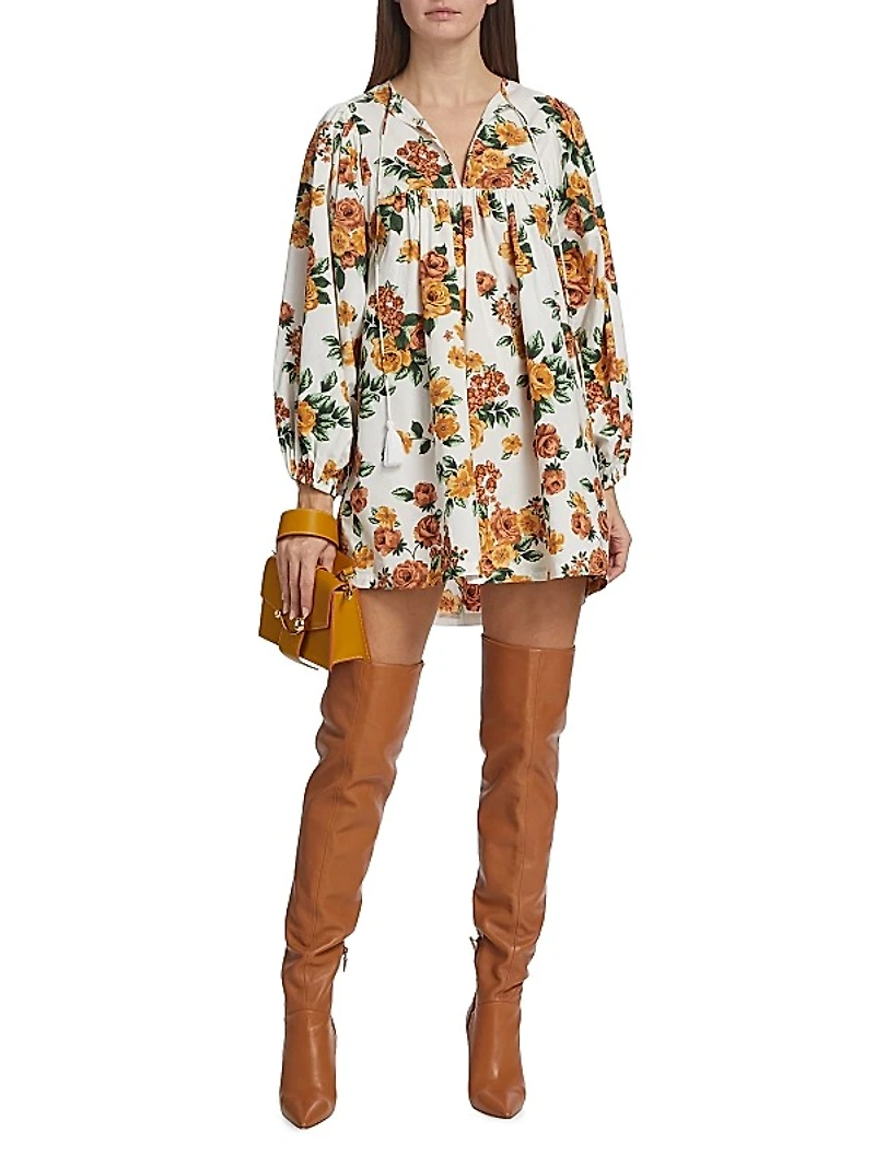 Daisy Empire-Waist Mini Dress