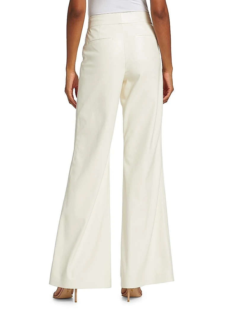 Dylan Faux Leather Flare Trousers