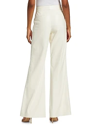 Dylan Faux Leather Flare Trousers