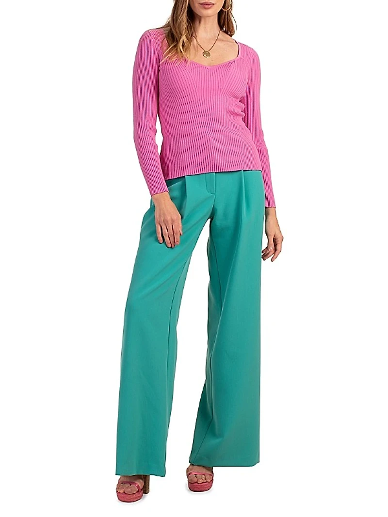 Shirley Rib-Knit Sweater