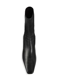 50MM Leather Kitten-Heel Ankle Boots
