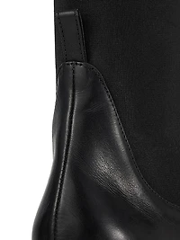 50MM Leather Kitten-Heel Ankle Boots