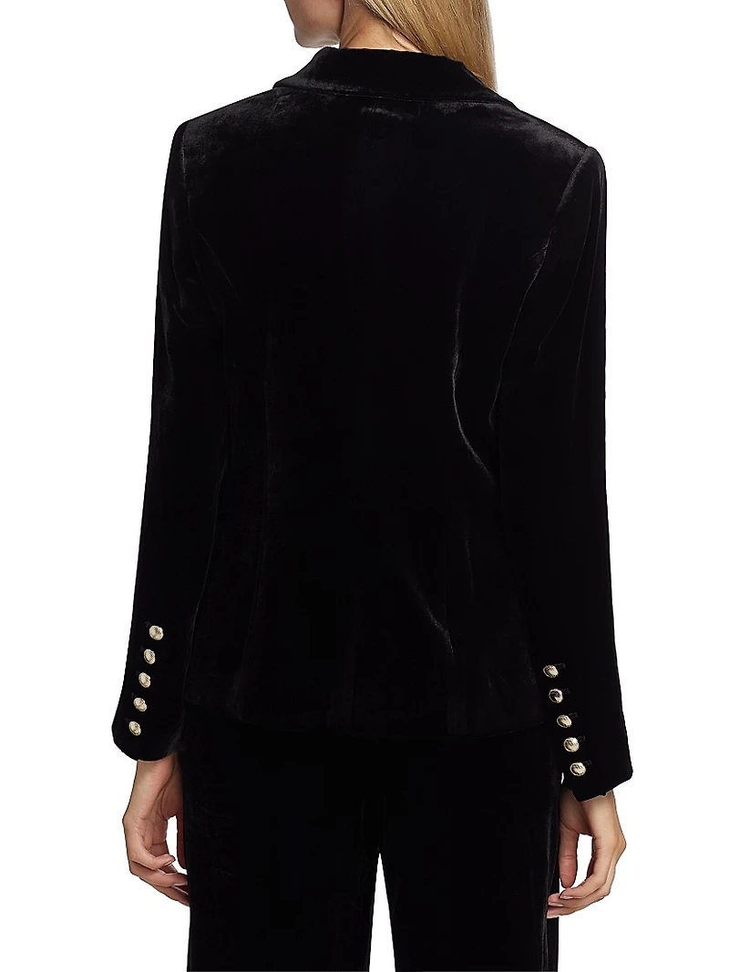 The Veronica Single-Button Velvet Blazer