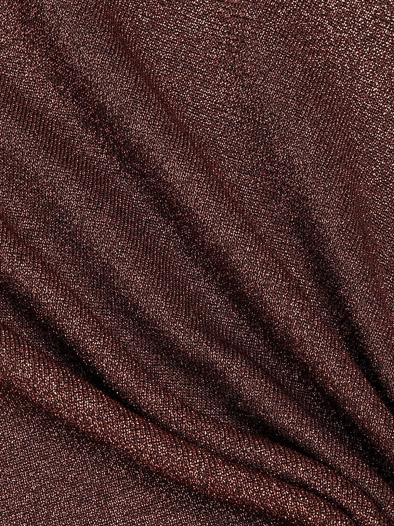 Metallic Cut-Out Rib-Knit Sweater Dress