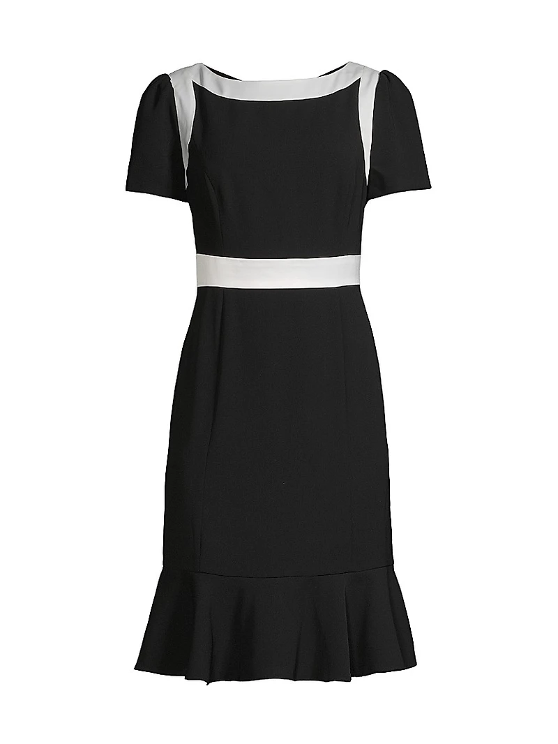 Colorblocked Satin Dress