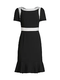 Colorblocked Satin Dress