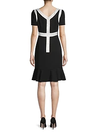 Colorblocked Satin Dress