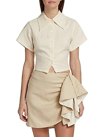 Mila Open-Back Linen Top