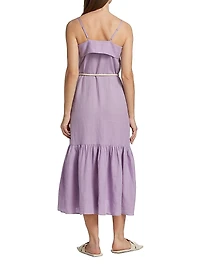 Ember Belted Linen Midi-Dress