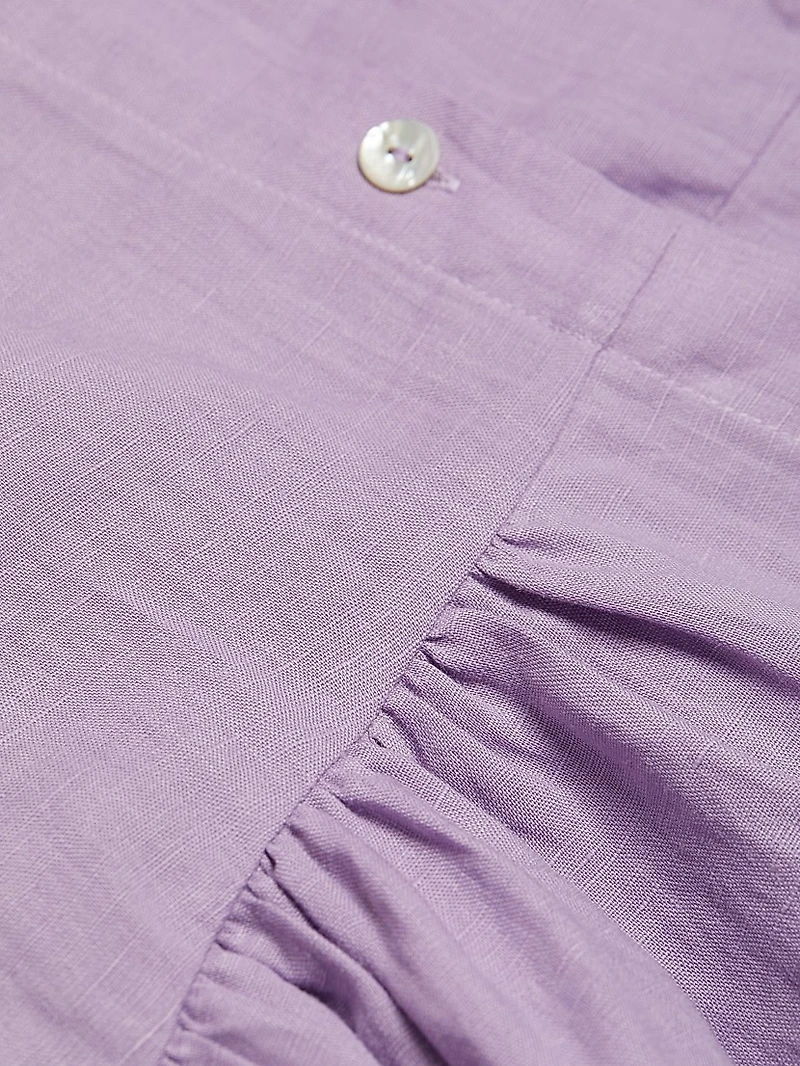 Ember Belted Linen Midi-Dress
