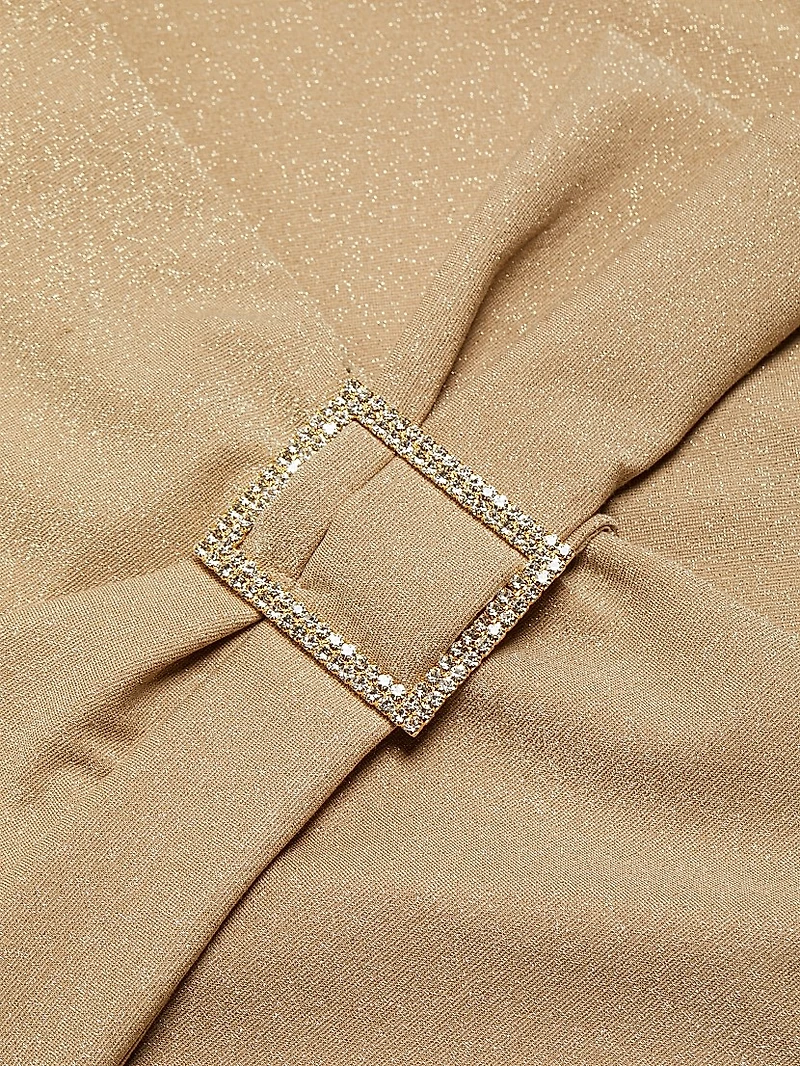 Africa Sugar Belted Metallic Dress