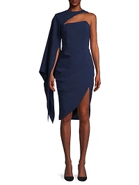 Gianna Cape-Sleeve Mini-Dress