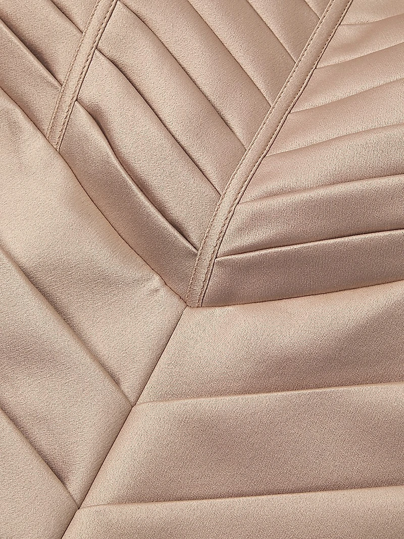 Pleated Bonded Satin Minidress