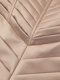 Pleated Bonded Satin Minidress