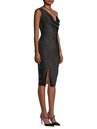 One-Shoulder Satin Cocktail Dress