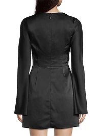 Velvet Satin Cut-Out Minidress