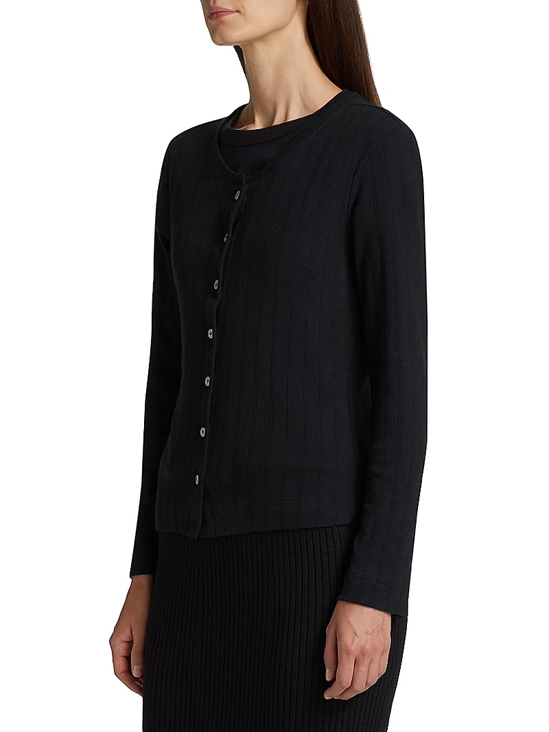 Pointelle-Knit Cotton Cardigan