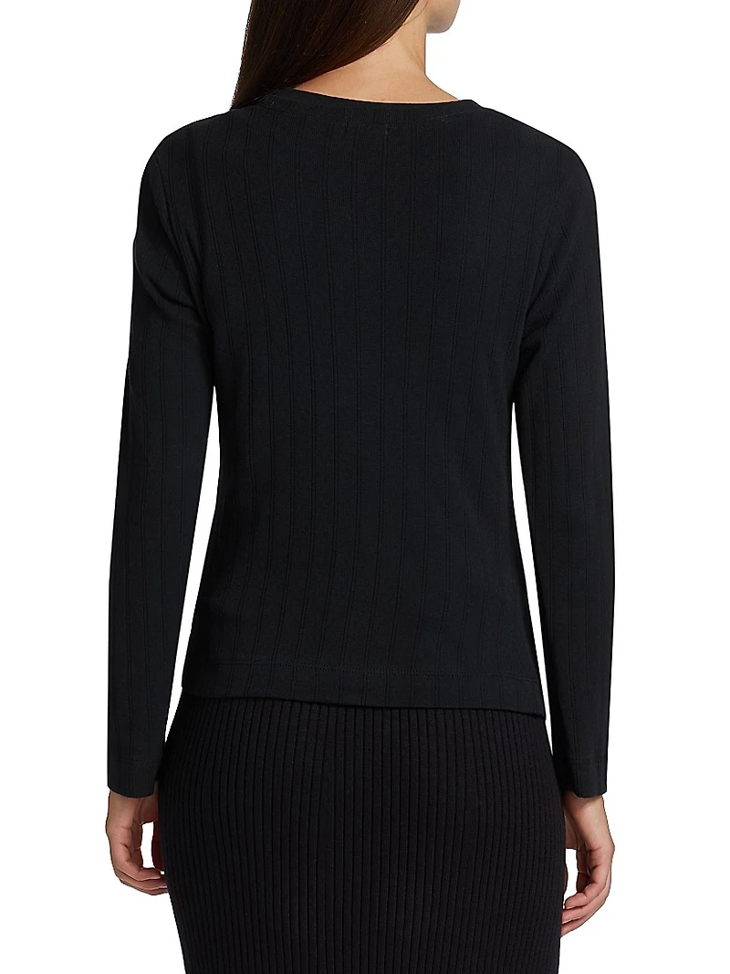 Pointelle-Knit Cotton Cardigan