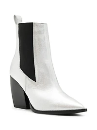 Ria Metallic Leather Chelsea Boots