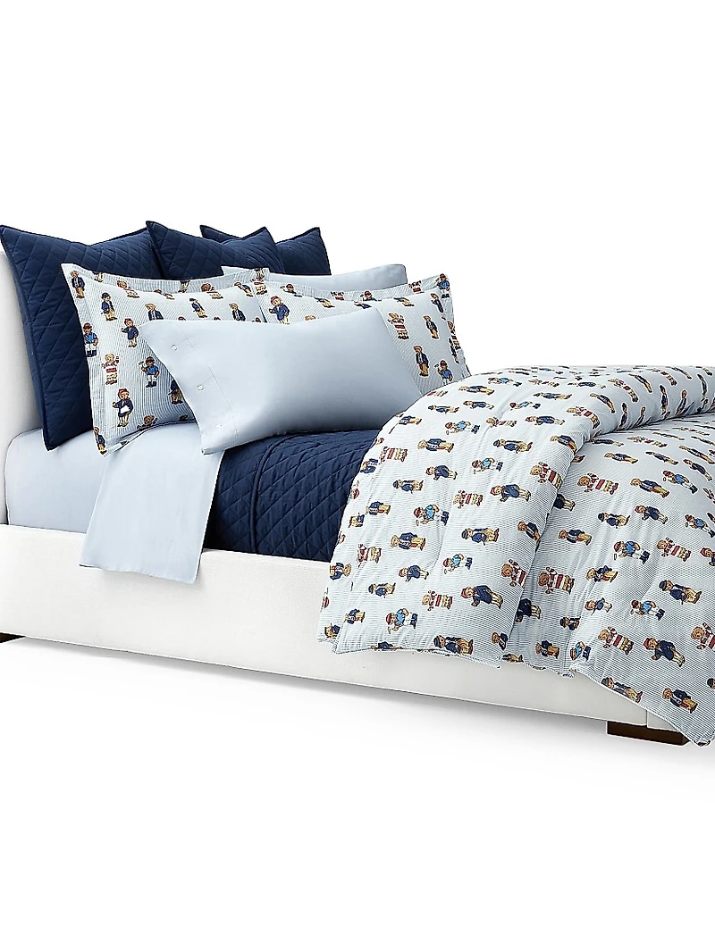 Teddy Bear Stripe 3-Piece Duvet Cover Set