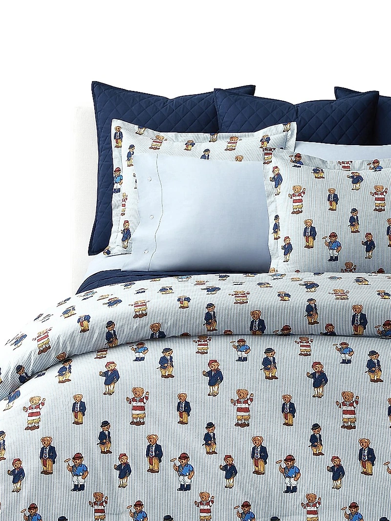Teddy Bear Stripe 4-Piece Sheeting Set