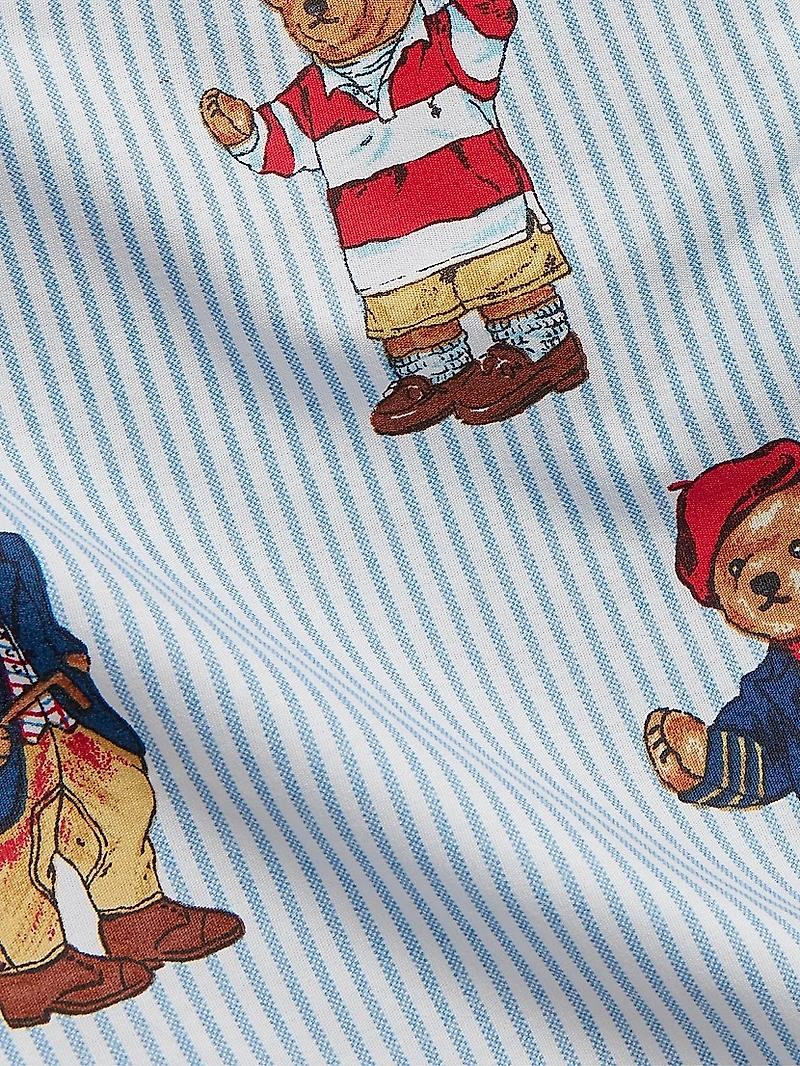 Teddy Bear Stripe 4-Piece Sheeting Set