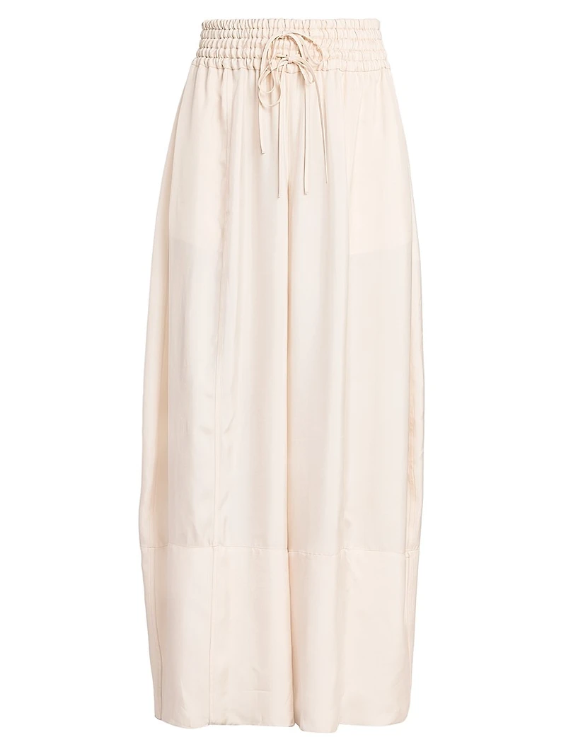 Elasticized Wide-Leg Pants