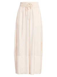 Elasticized Wide-Leg Pants