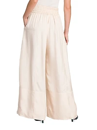 Elasticized Wide-Leg Pants