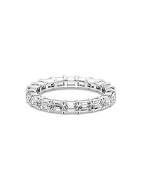 14K White Gold & 2 TCW Emerald-Cut Natural Diamond Eternity Band