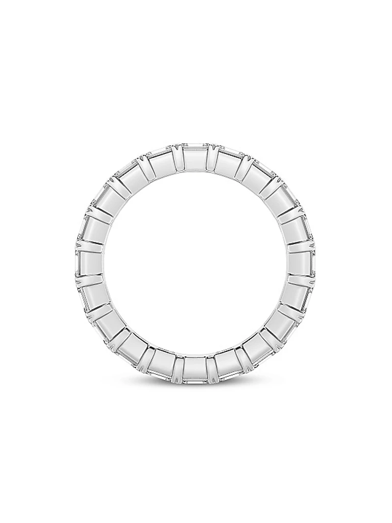 14K White Gold & 2 TCW Emerald-Cut Natural Diamond Eternity Band