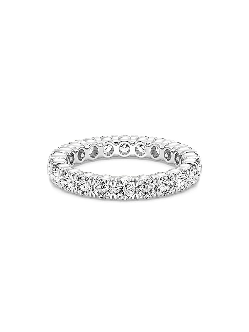 14K White Gold & 2 TCW Round Natural Diamond Eternity Band