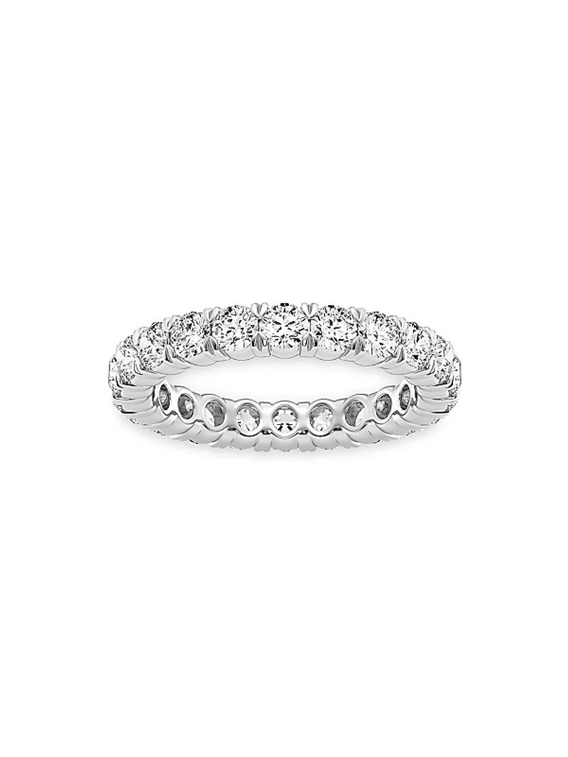 14K White Gold & 2 TCW Round Natural Diamond Eternity Band